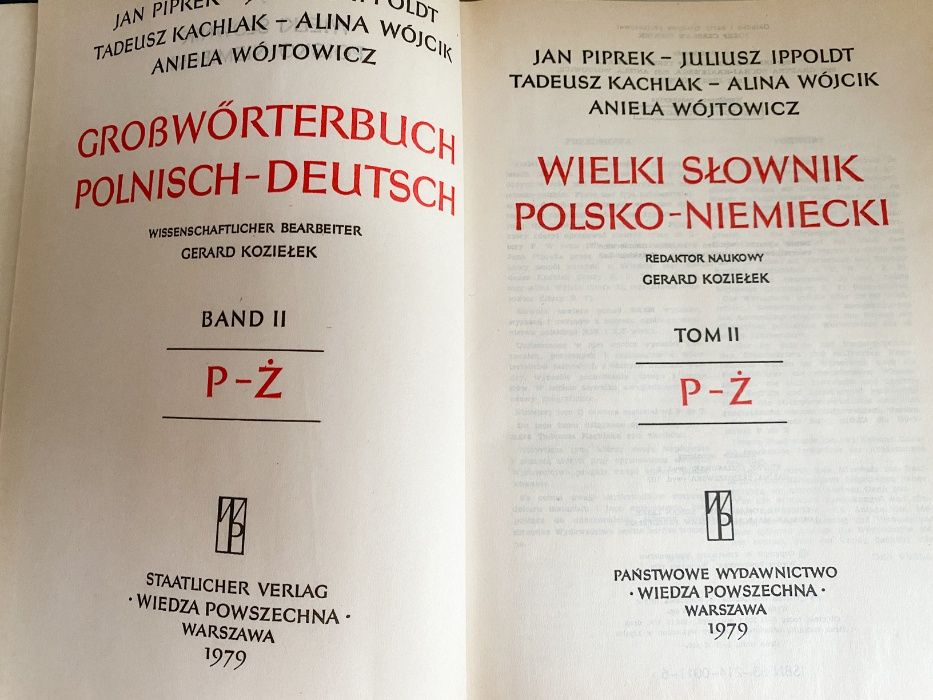 Wielki, dwutomowy słownik polsko - niemiecki, WP 1979r.