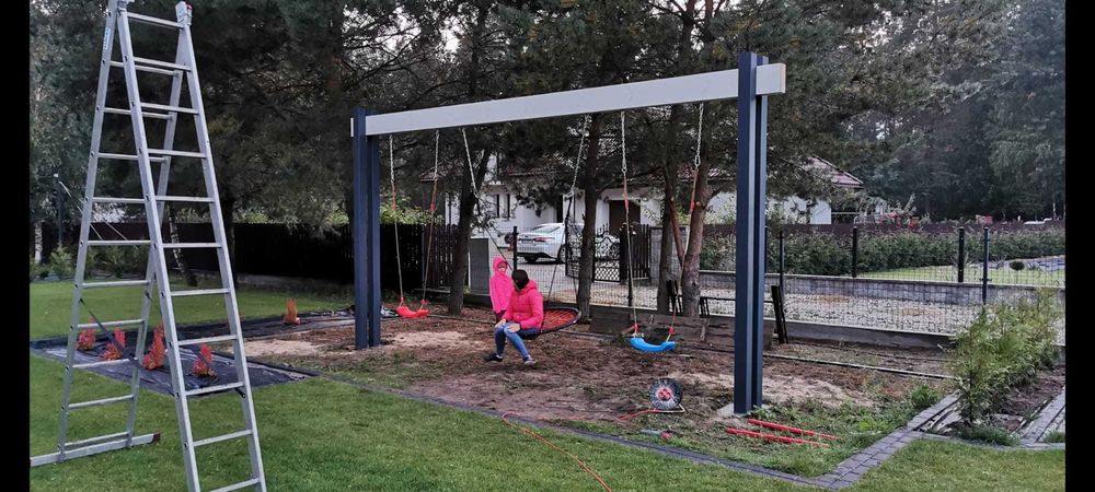 Drewniana huśtawka ogrodowa / pergola różne wzory i wymiary