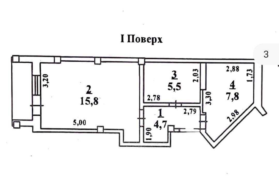 1 кімнатна квартира на 1 поверсі