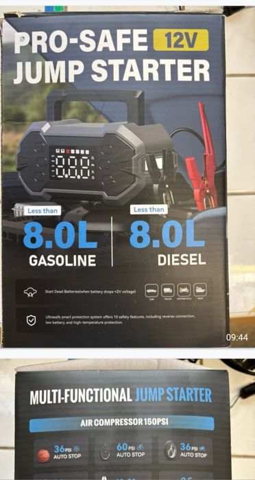 JUMP STARTER powerbank przenośne do odpalania samochodów diesel do 8Li
