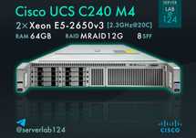 Сервер Cisco UCS C240 M4 8SFF / 2x E5-2650v3 / 64GB / MRAID 12G