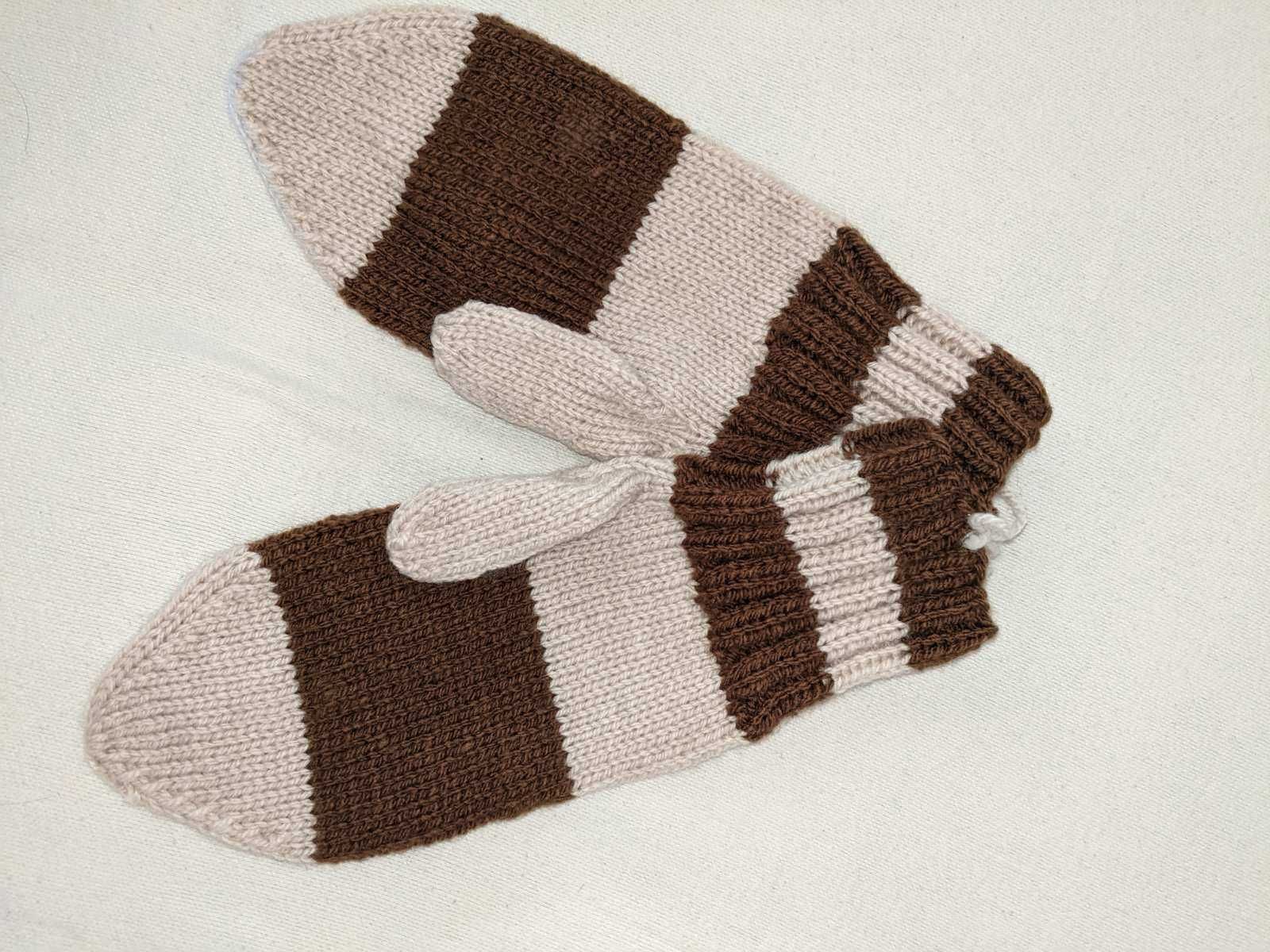 рукавички двопалі вязані