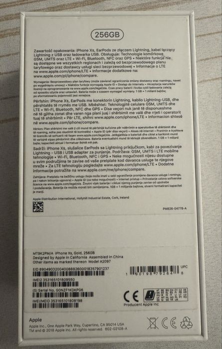 IPhone XS 256GB złoty