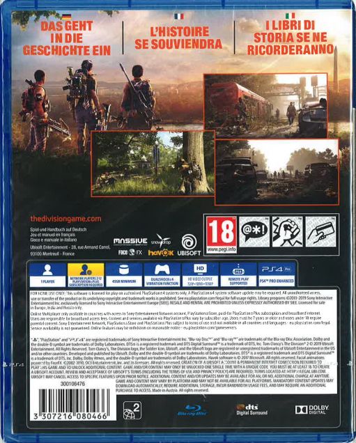 Tom Clancy's the Division 2 PL/EU (PS4) Gra nowa w folii