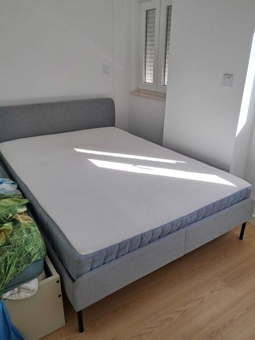 IKEA SLATTUM bed frame with VESTEROY pocket-sprung mattress.