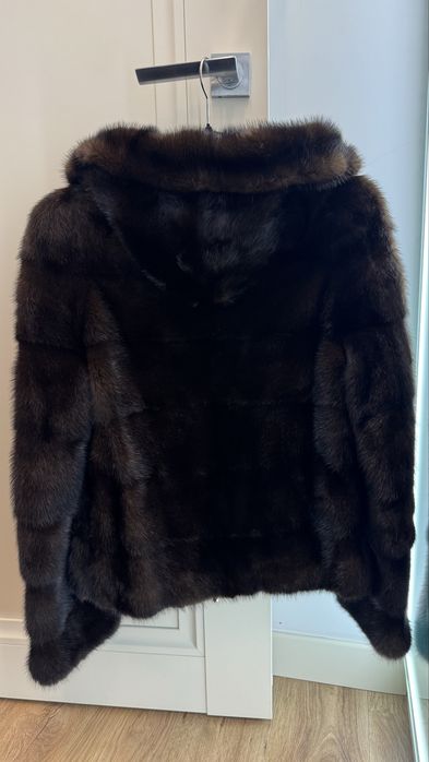 Шубка норкова! В красивому шоколадному кольорі! Розмір S