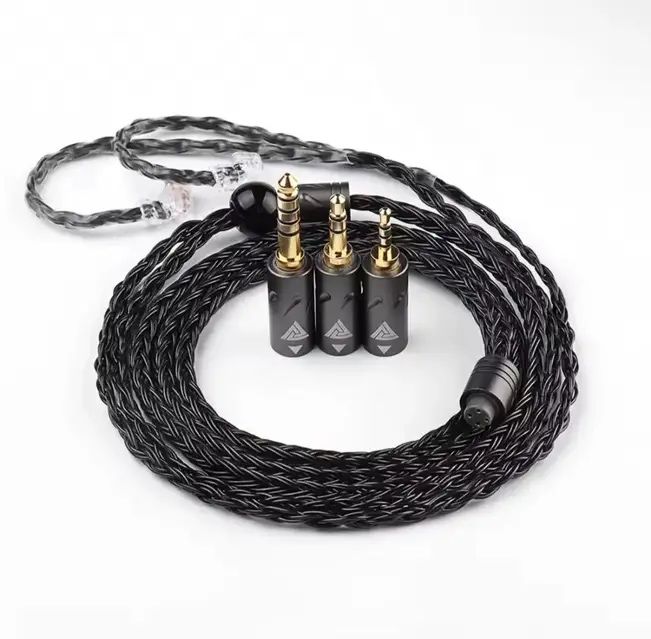 QKZ Q1 MAX Grey - 16и жильный кабель с сменными Jack 2.5/3.5/4.4