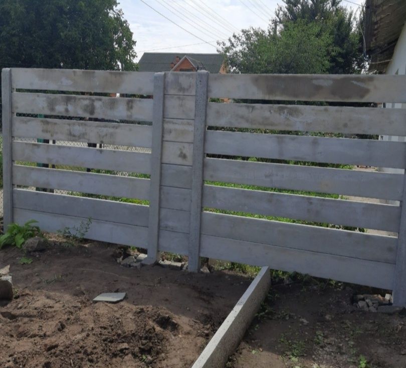 Бетонні паркани Встановлення