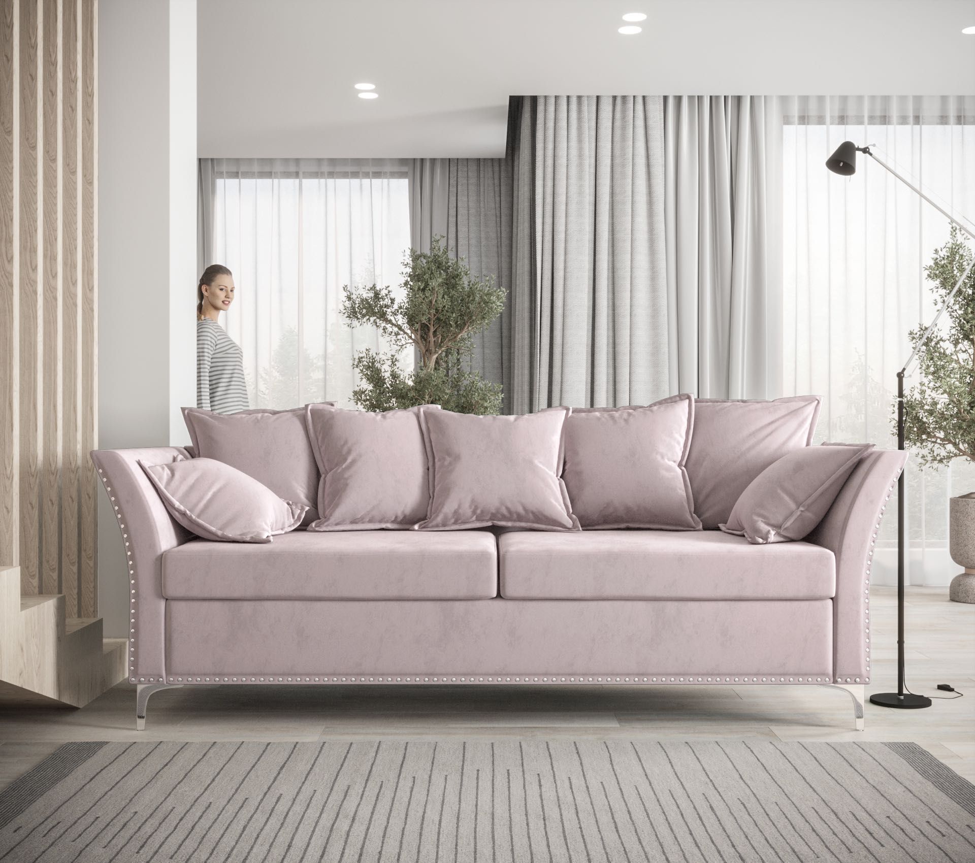 Sofa Kanapa Rodos Pinezki Glamour EN Meble