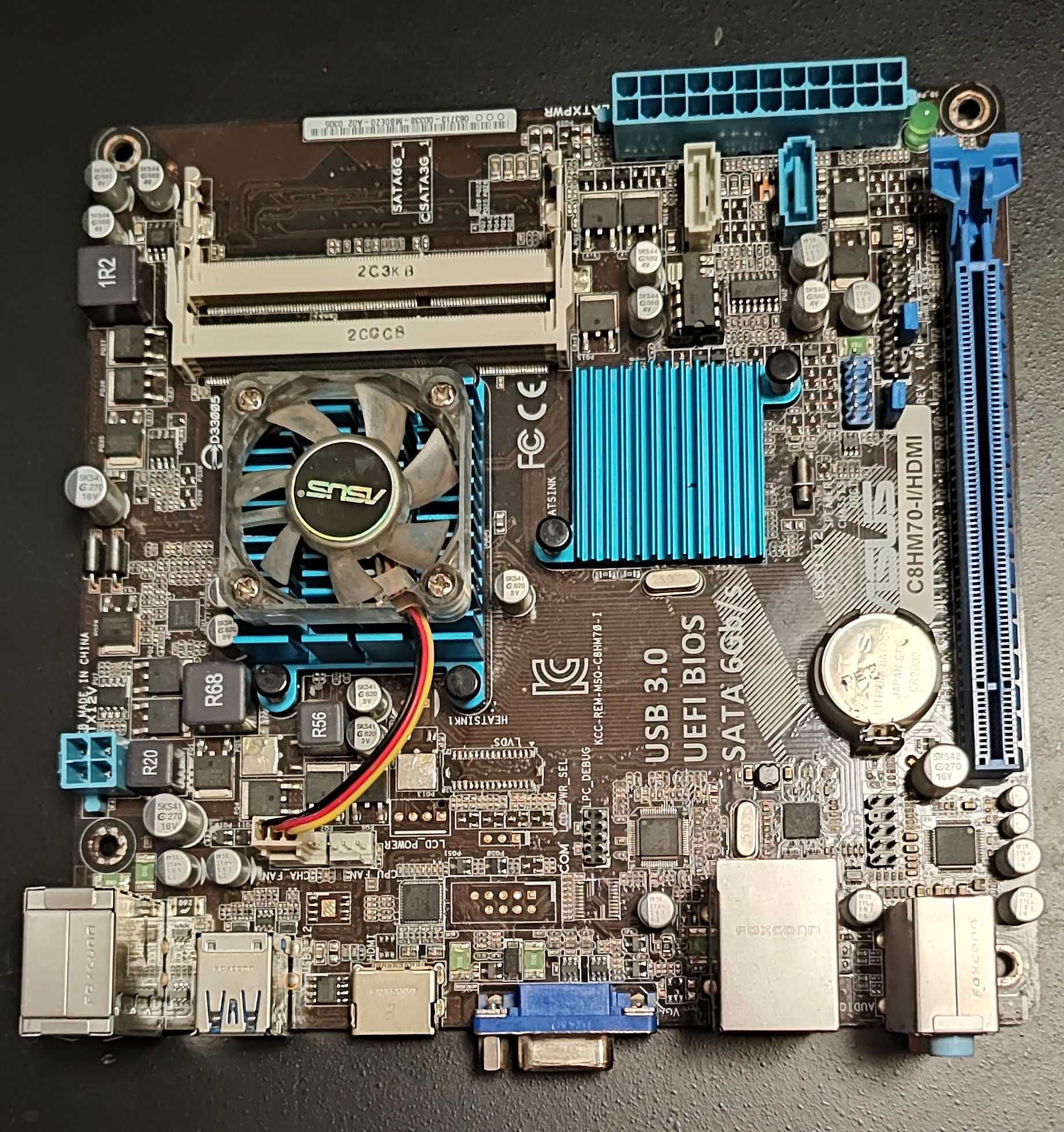 Найпопулярніша Mini-ITX плата Asus C8HM70-I HDMI 2 ядра