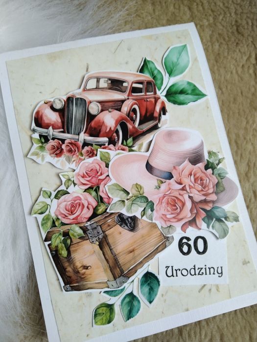 Kartka na 60 urodziny. Kartka okolicznościowa.