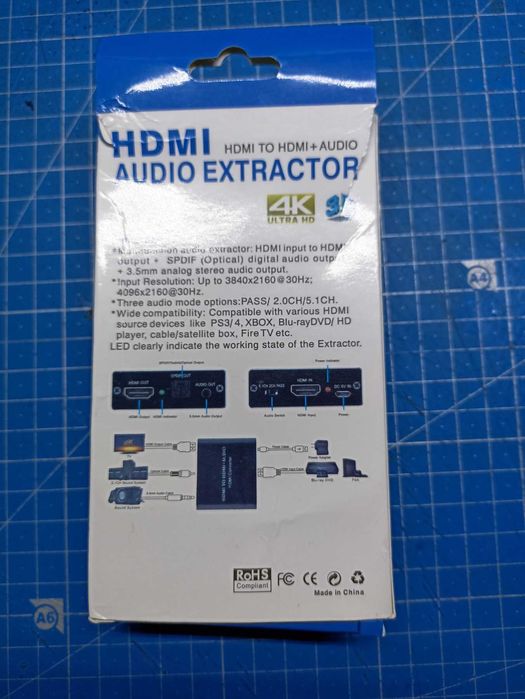 Конвертер  4K*2K HDMI to HDMI + Audio, SPDIF, джек 3,5 мм