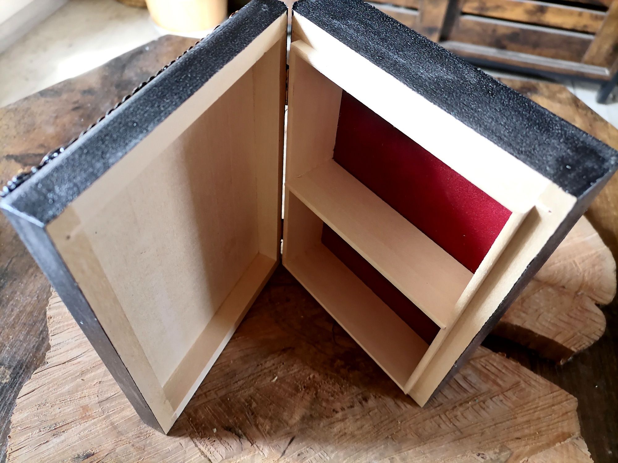 Pamiątka Ślubu - drewniane pudełko handmade 3D na obrączki lub biżuter