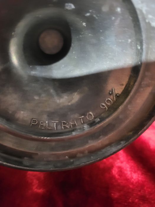 Cynowy kielich zdobiony czara ampułka wazon z cyny