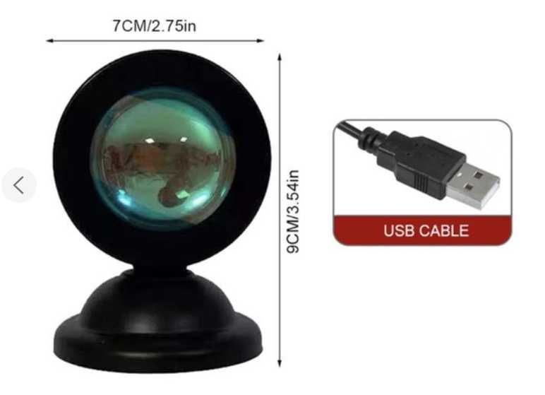 Проекційний світильник - Міні USB захід сонця лампа 16 кольорів