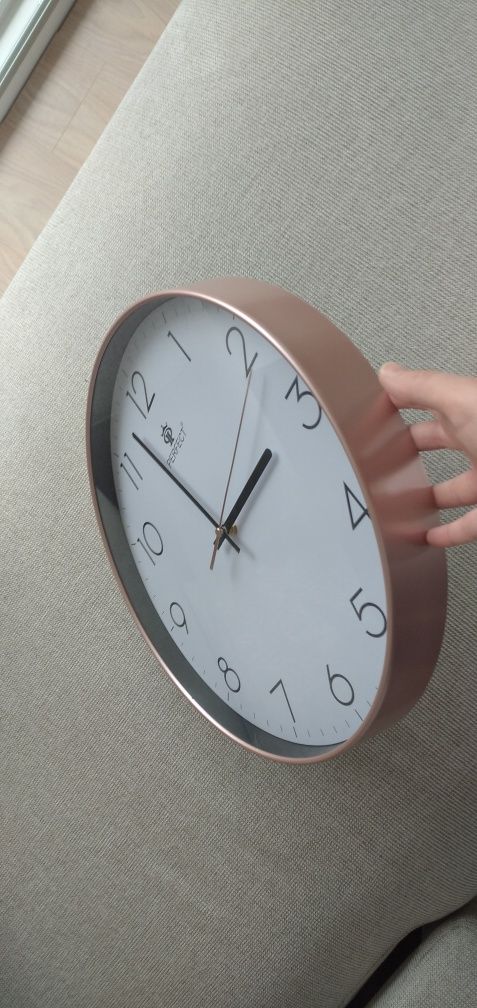 Nowy przepiękny zegar Perfect nowoczesny biały beżowy miedziany różowy