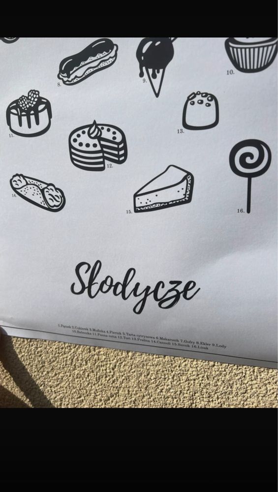 Nowy plakat Follygraph Słodycze 30×40 cm styl skandynawski