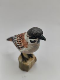 Figurka wróbel wróbelek ptak imitacja drewna ozdoba