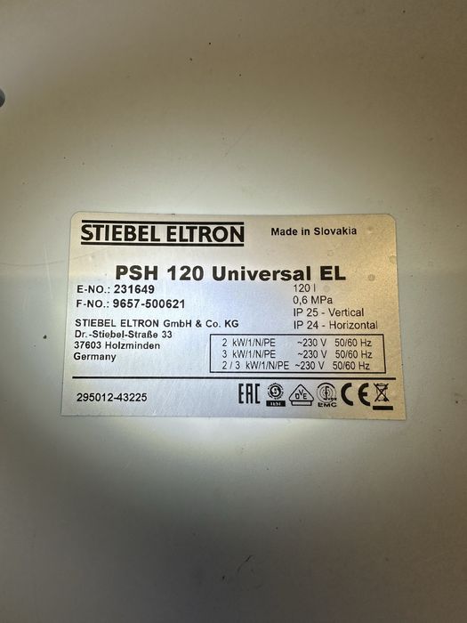 Stiebel Eltron PSH 120 Universal EL bojler boiler zasobnik podgrzewacz