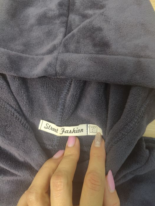 Костюм теплий велюровий теплий для двійні 116 синій сірий