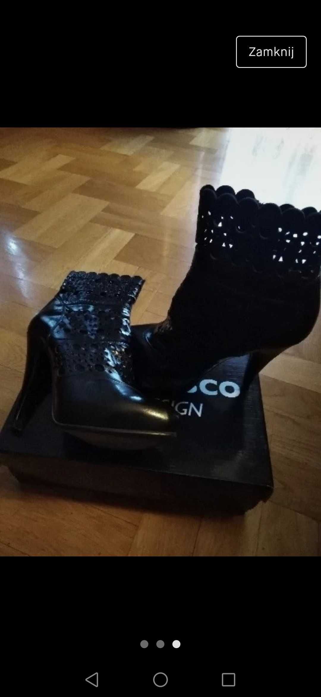 Skórzane buty na platformie rozm.38