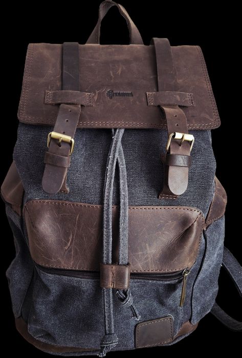 Рюкзак від українського бренду TARWA. Канвас та натуральна шкіра.