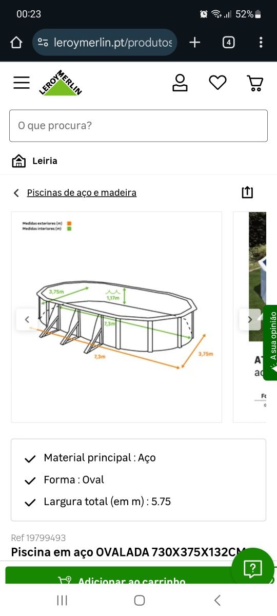 Piscina oval grande