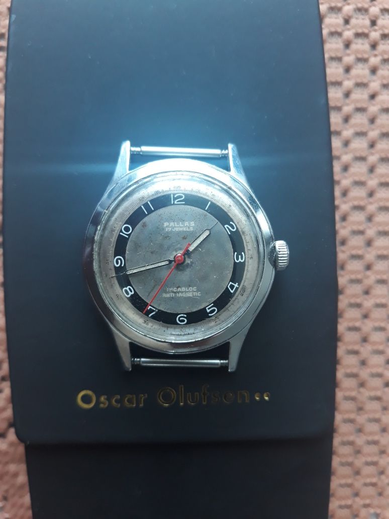 Zegarek męski mech.PALLAS 17j.Swiss 34mm.sprawny.