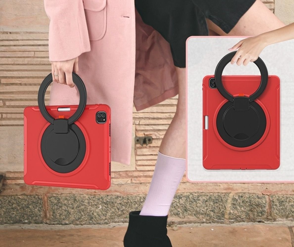 Etui do iPad Pro 12.9" Obrotowa Podstawka i Miejsce na Rysik Czerwone