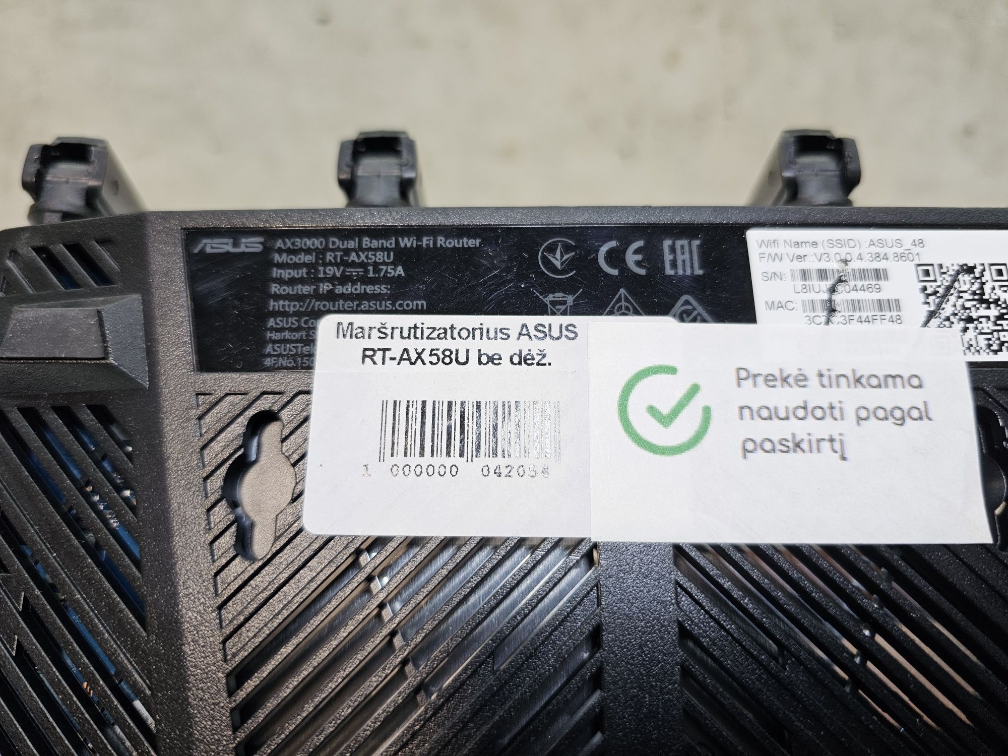 Бездротовий маршрутизатор ASUS RT-AX58U V1 WiFi 6, Dual-Band, AIMesh