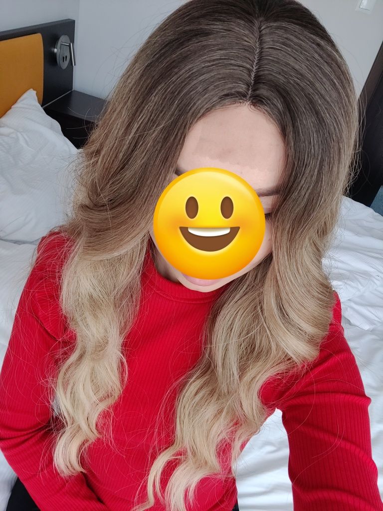 Lace front na siateczce peruka blond