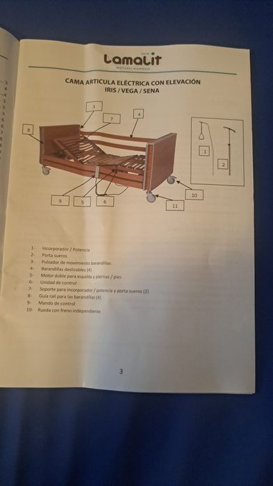Cama articulada Lamalit Medicinal/Hospitalar novo