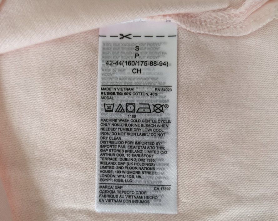 футболка Gap S серия домашней одежды Love by Gap, хлопок 42-44 геп