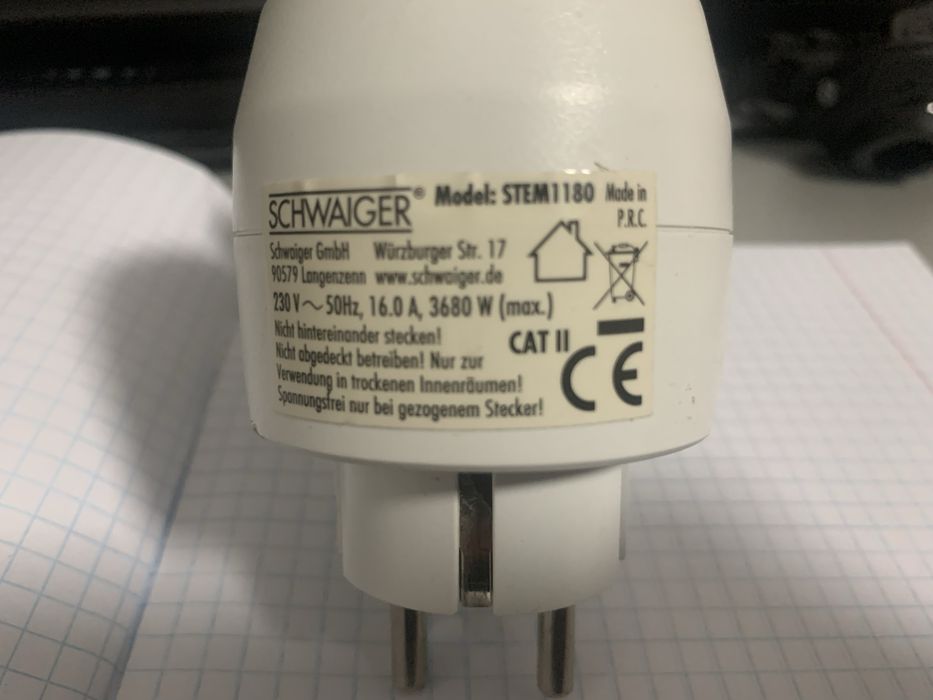 Розетка для вимірювання електроенергії 3680Вт білий Silver Crest