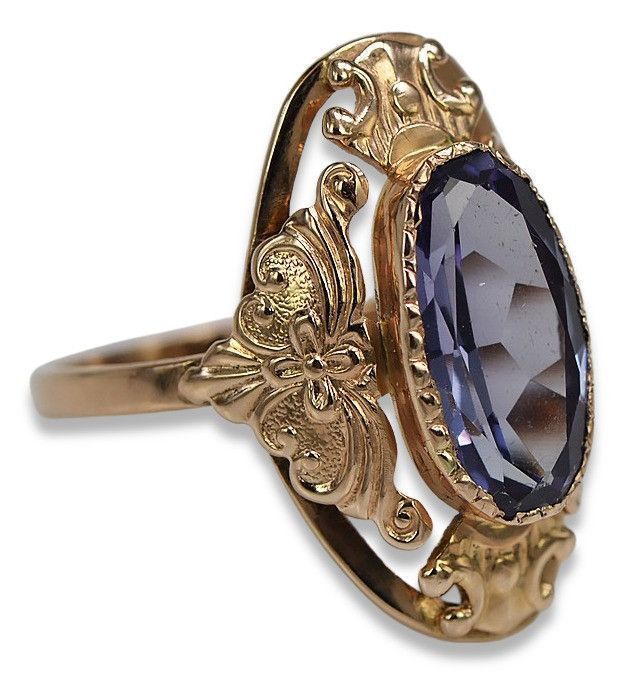 Pierścionek z różowego 14k złota z Aleksandrytem vrc014