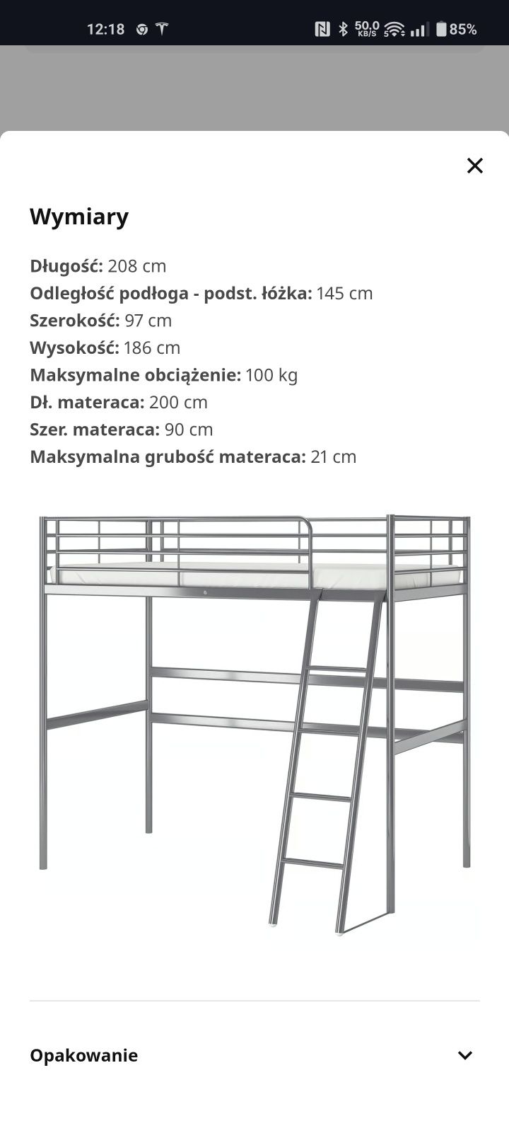 Łóżko piętrowe Ikea