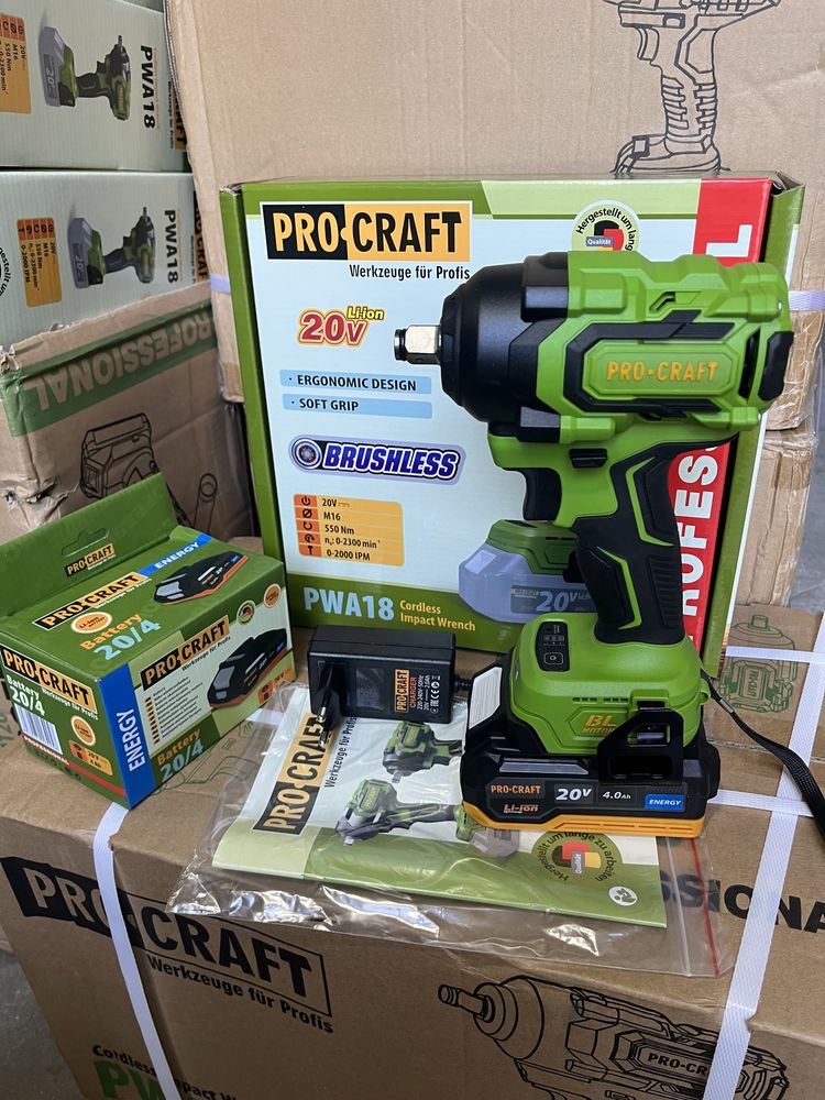 Акція! Гайковерт Procraft 550nm з акб 4.0energy та з.п