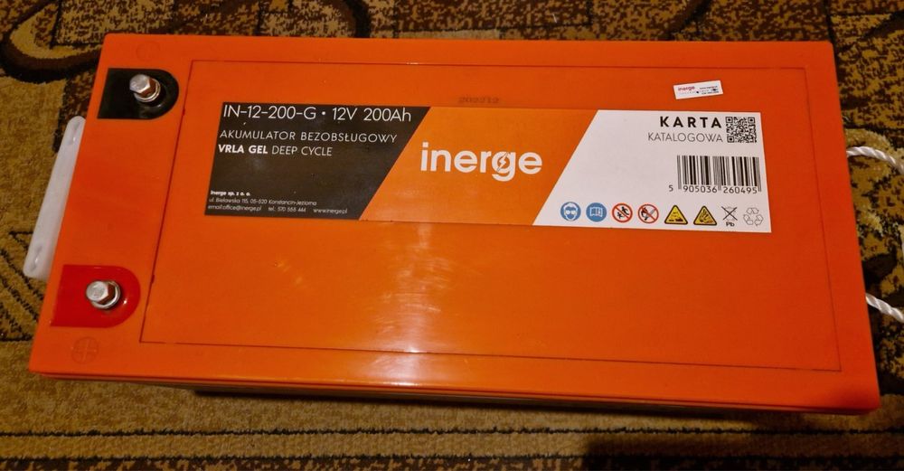 Гелевий акумулятор Inerge 12V 200Ah