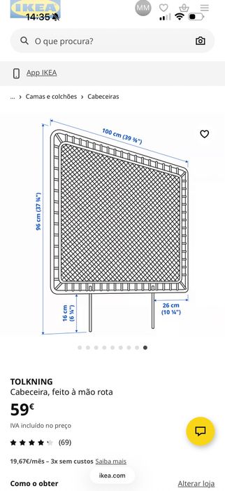 Cabeceira de cama ikea