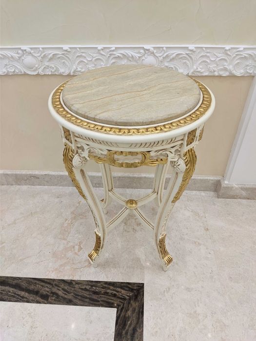 Столик подставка в стиле барокко (мрамор, дерево)