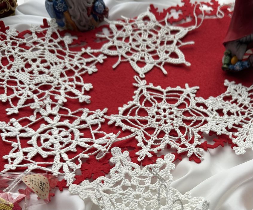 Ялинкові прикраси, сніжинки, снежинки  ручної  роботи 10 штук