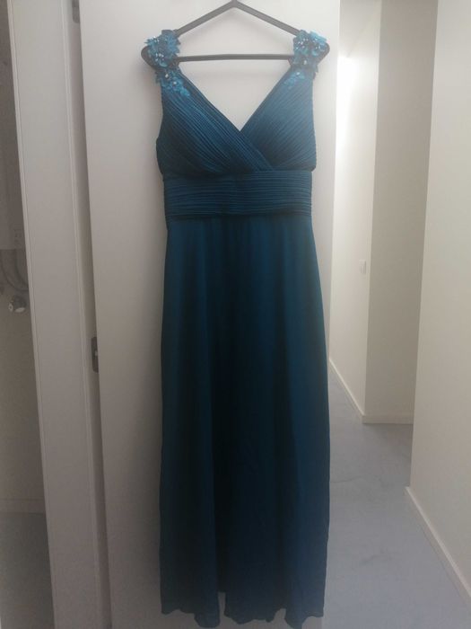 Vestido Cerimónia Azul Petróleo