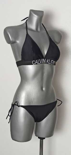 Strój kąpielowy dwuczęściowy Calvin Klein czarny biały XS 34 S 36