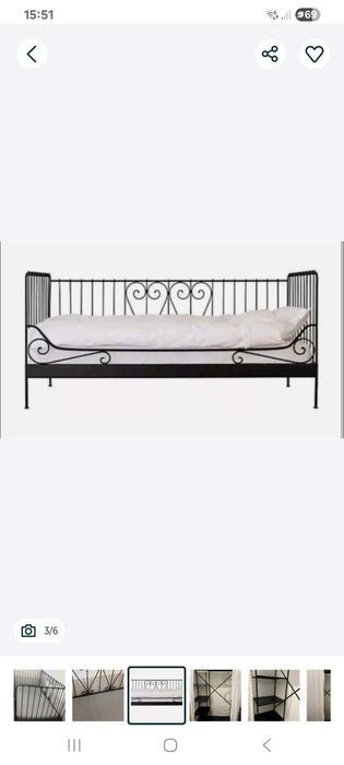 Cama Ferro Preto 90×200