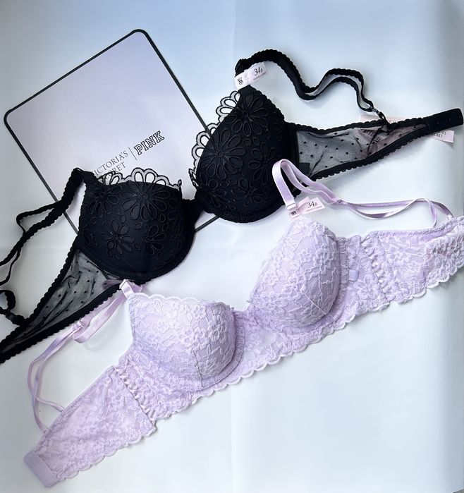 Оригінал Набір Victoria's secret, комплект VS, бюст VS, трусики pink