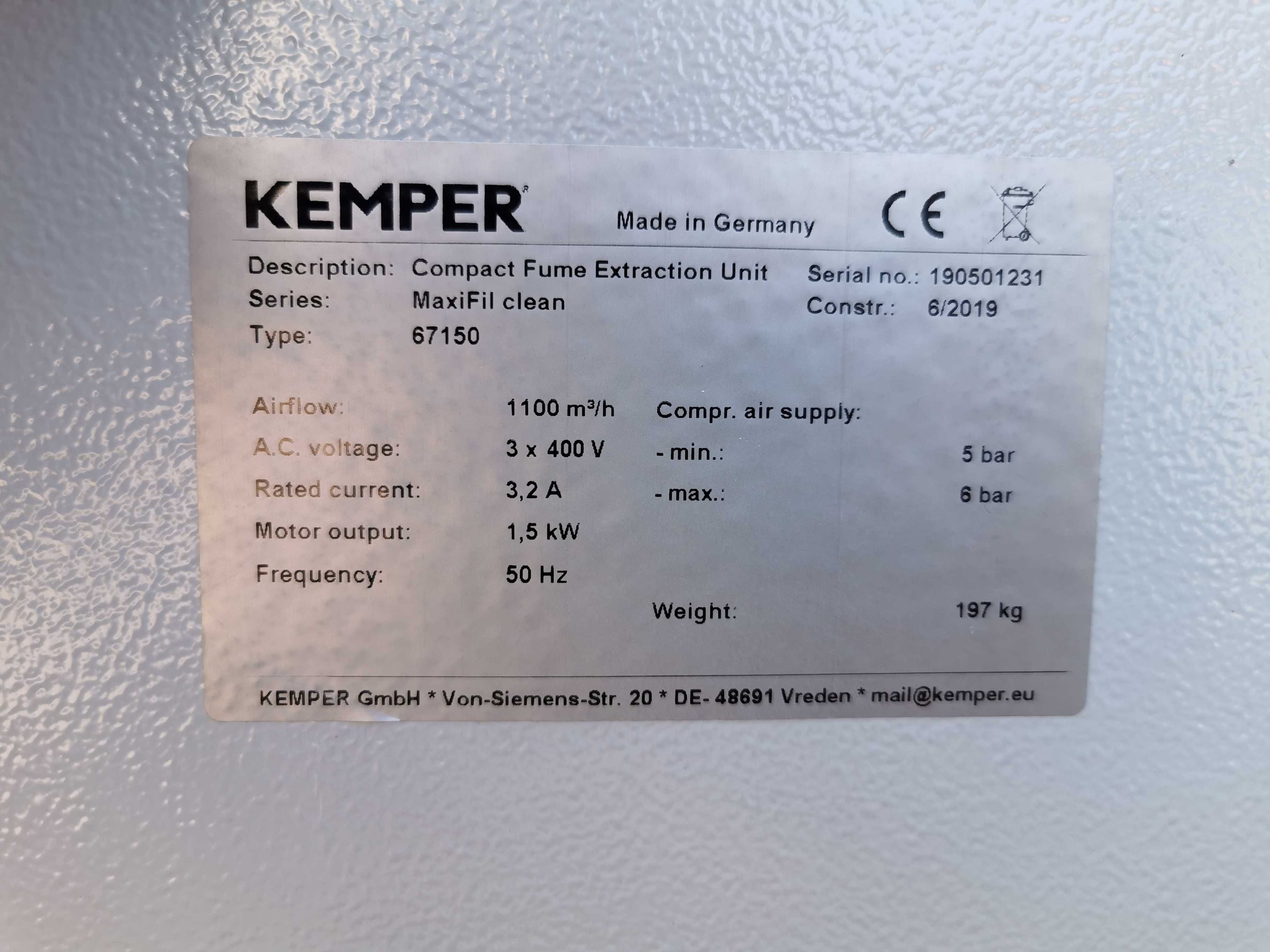 Odciąg dymu spawalniczego, wyciąg pyłu, filtr KEMPER Maxifil Clean