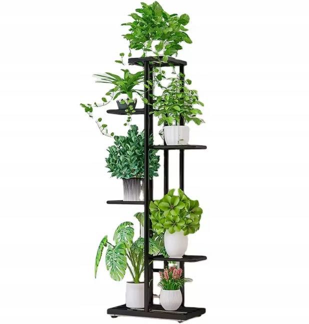 Nowy Metalowy STOJAK Kwietnik na kwiaty – 6 POZIOMÓW Czarny