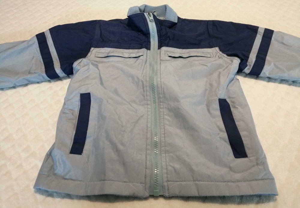 Kurtka przejściowa, jesienna, długi rękaw, niebieska, 104 (Odzież)