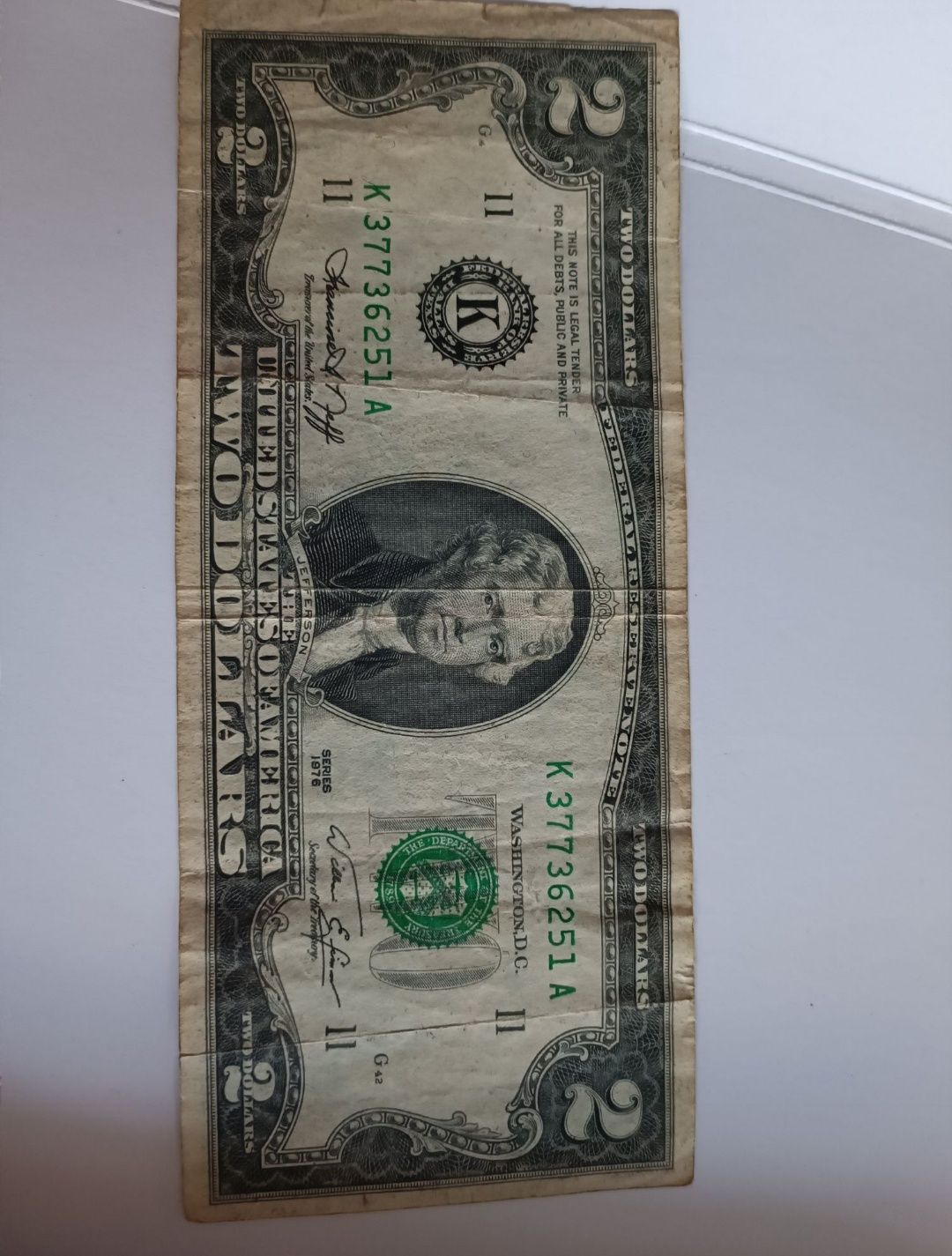 2 доллара 1976 серия К