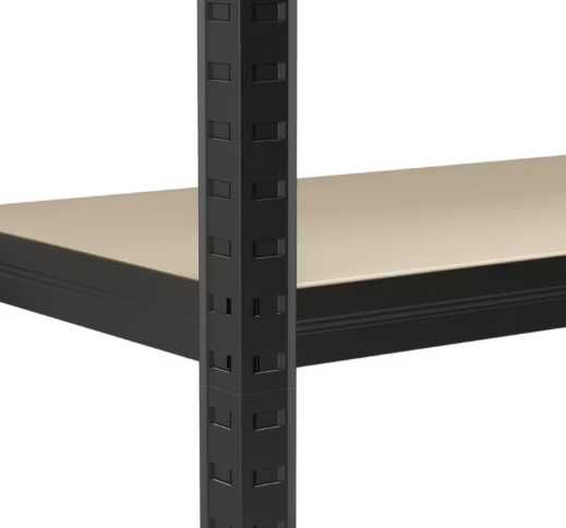 Стелаж металевий чорний 180 х 90 х 40 см 5 полиць, 120 кг